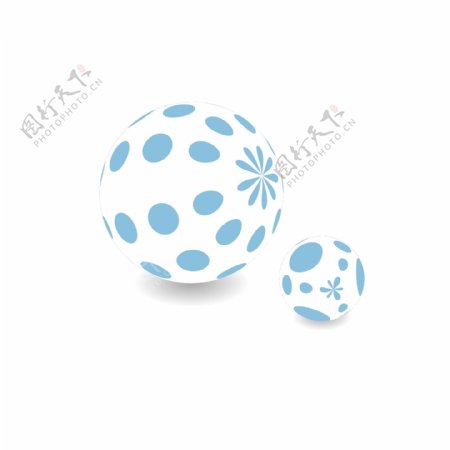 蓝色波点3D圆球组合