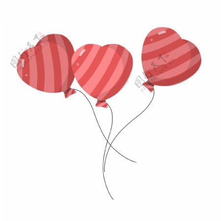 红色条纹装饰气球