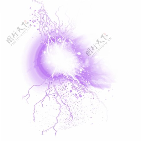 紫色花纹闪电元素