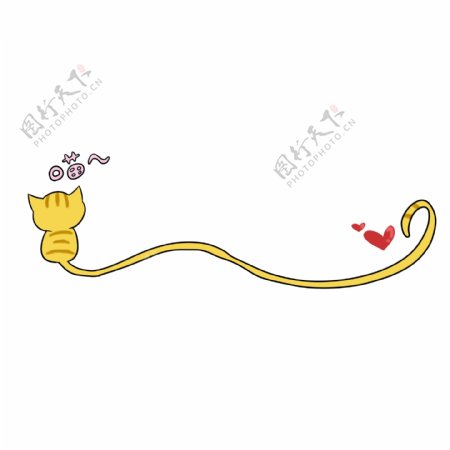黄色猫咪分割线装饰
