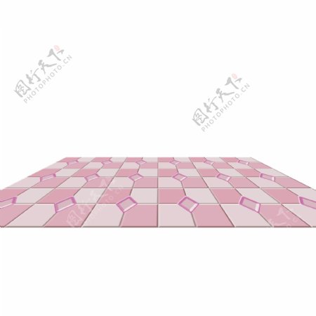 粉色女生浪漫拼色瓷砖地板
