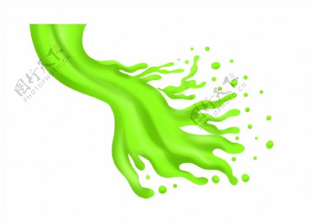 绿色飞溅的液体插图