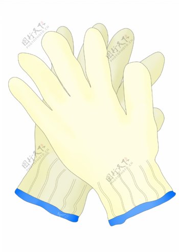卫生日白色的手套插画