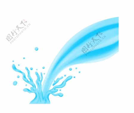 蓝色倒出的液体插画