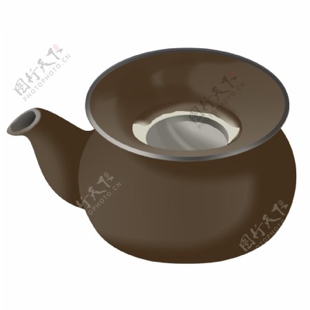 中国风陶瓷茶壶插画