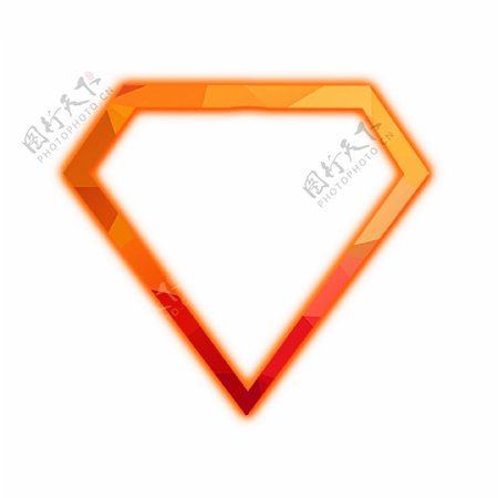 橙红渐变几何图形钻石边框