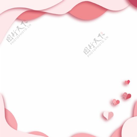 情人节粉色边框插画