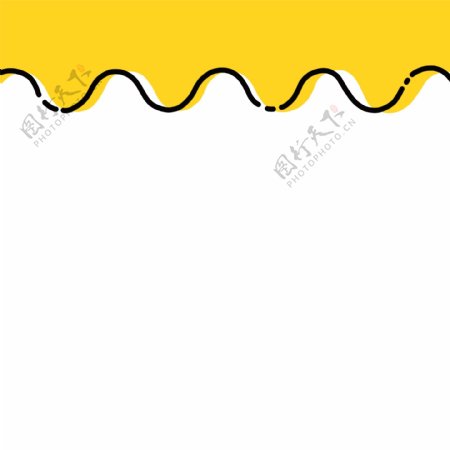 黄色简约MBE曲线卡通png素材