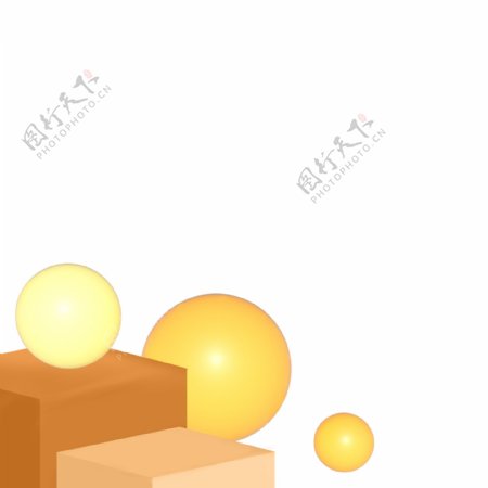立体盒子和球免抠图