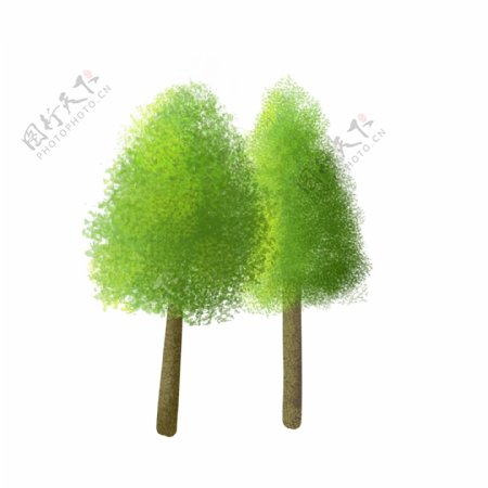 长满绿叶的树插画PNG图片