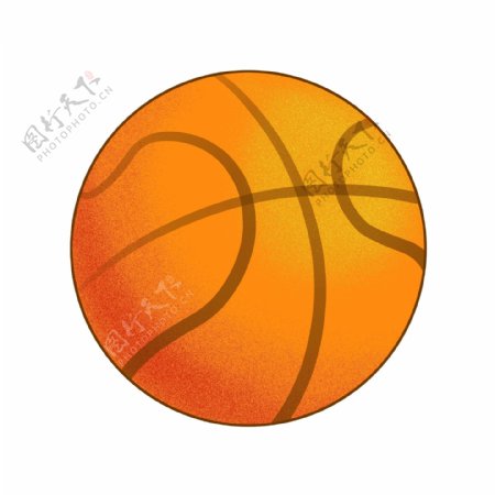 黄色的圆形篮球插画