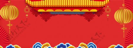 春节中国风电商海报背景