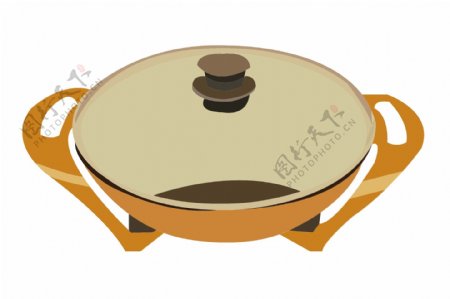 热水厨具锅的插画