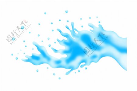 蓝色液体饮品插画