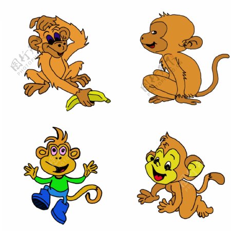 卡通猴子动物卡通动物