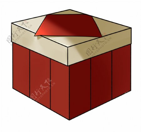正方形红色箱子插图