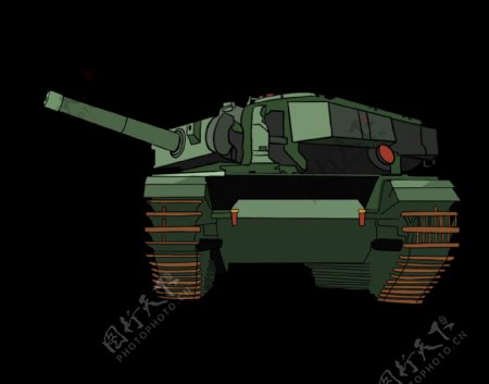 军事迷彩坦克插画