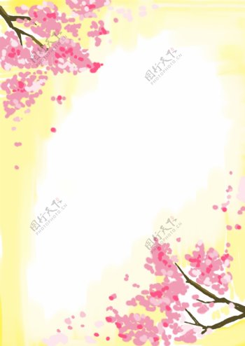 粉色小清新樱花边框