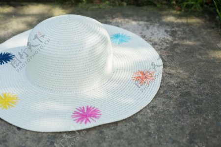 彩色花朵女士遮阳帽防晒凉帽5