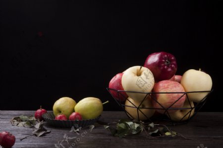 新鲜水果木瓜苹果等实物图摄影图1