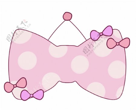 粉色蝴蝶结边框插画