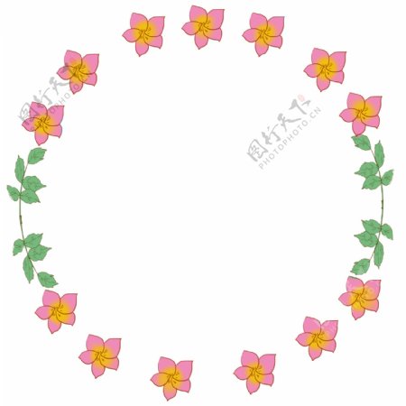 花朵圆环装饰边框