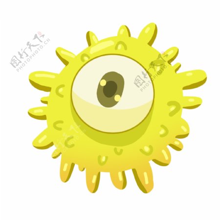 黄色的独眼细菌插画