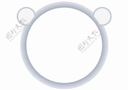 简洁创意白色圆的立体剪影边框免抠PNG高清素材