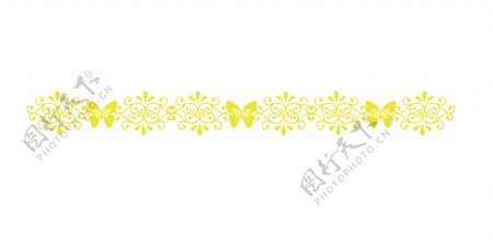 黄色蝴蝶分割线插画