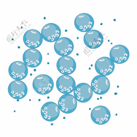 蓝色圆形卡通细菌