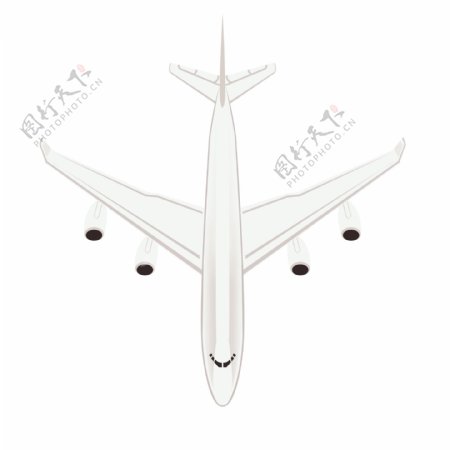 白色手绘卡通扁平小清新飞机