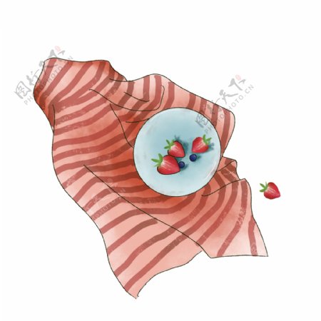 草莓甜美桌布鲜果夏日PNG