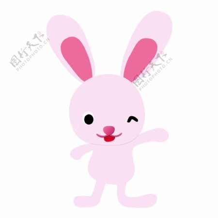 粉色小兔子png元素