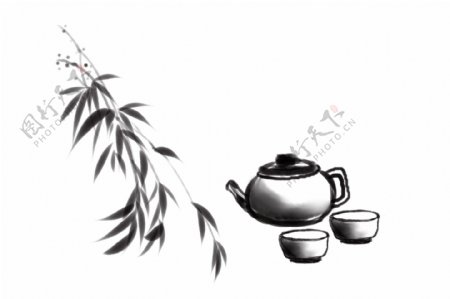 古风茶壶茶杯插画