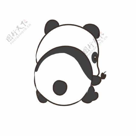 手绘保护动物熊猫