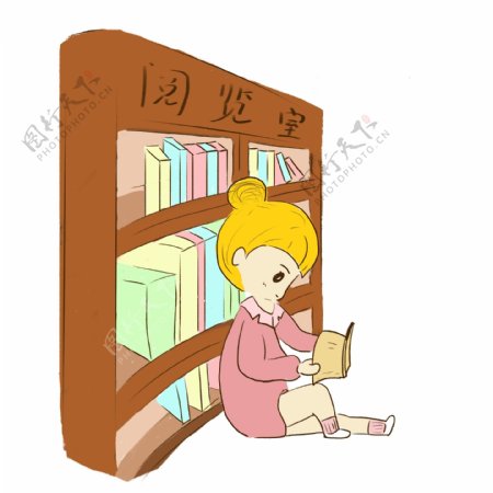 读书小女孩阅读学习