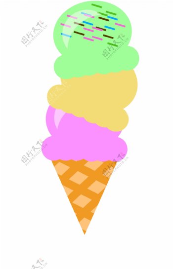 卡通夏日凉爽冰淇淋