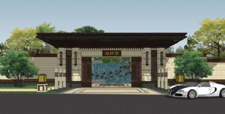 中式风格售楼部景观设计
