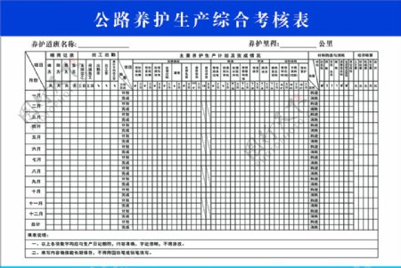 公路养护表