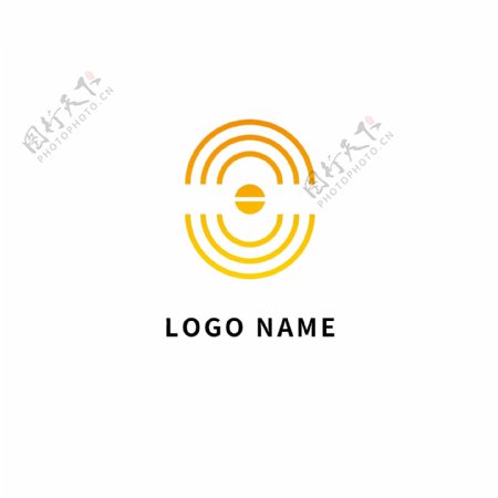 黄色创意几何线条企业商务logo