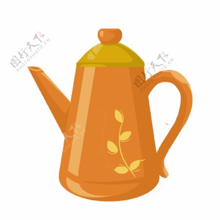 清明节手绘古风茶具元素茶壶紫砂壶