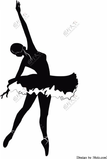 世界舞蹈日人物黑白剪影素材