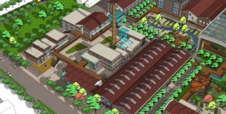 厂房改造休闲街区效果图