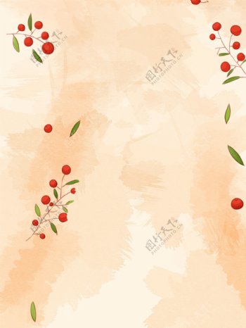手绘红色树枝背景设计