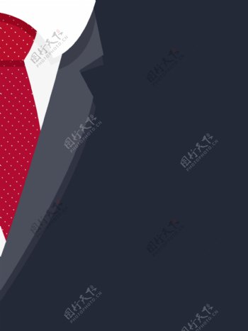 高端商务西装手绘红色领带背景