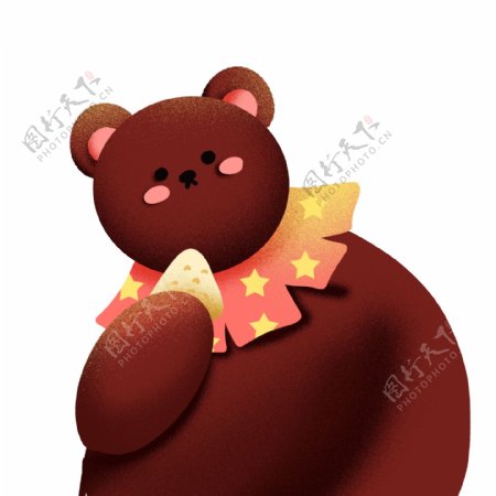 清新可爱吃粽子的小熊设计