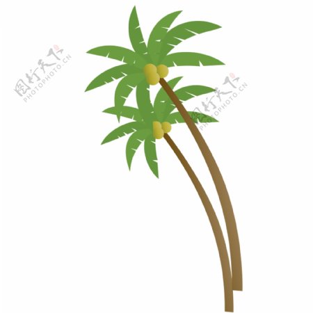 清新椰子树装饰元素