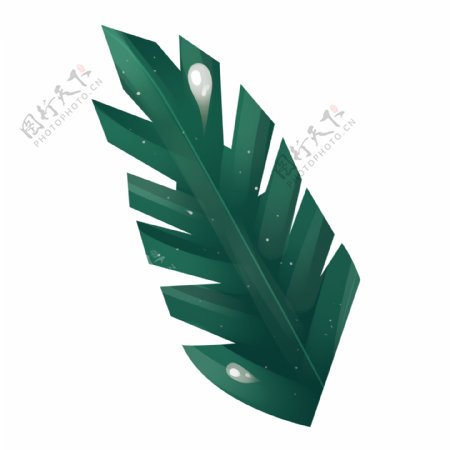 绿色卡通叶子透明装饰素材