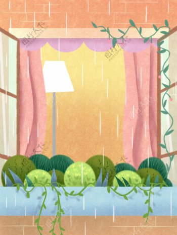 夏季谷雨节气背景设计