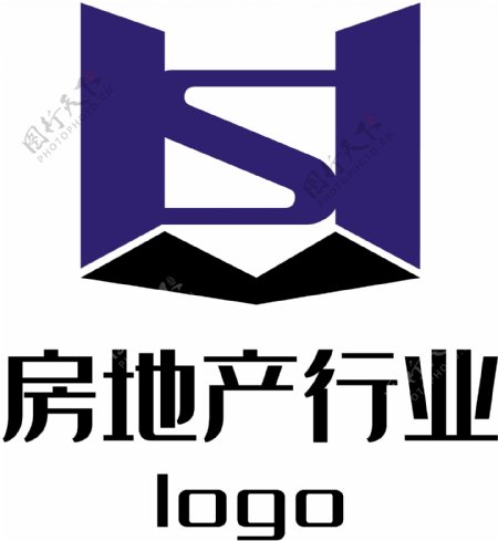 蓝色s房地产行业logo